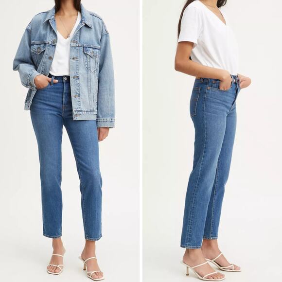 NWT LEVI'S JEANS BLUE WEDGIE PREMIUM ICON FIT ANKLE CHARLESTON MOVES DENIM TAPER - Picture 1 of 15
